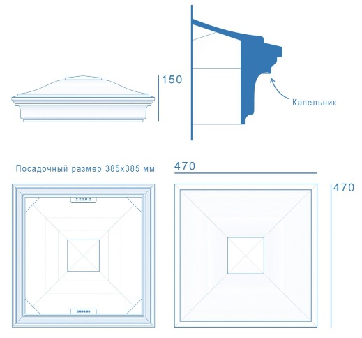 Колпак MONBLAN с посадкой 1,5 х 1,5 кирпича